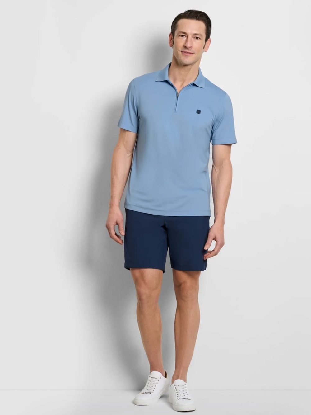 NWT Van Heusen Performance Zip Short Sleeve Polo Sizes S, M & L
